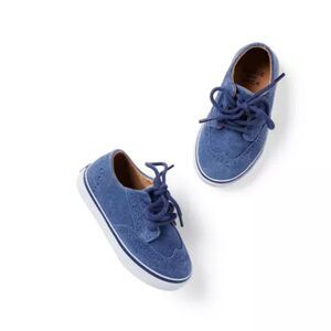 Janie and Jack 100048926 Vintage Indigo Blue Suede Wingtip Sneaker NWT